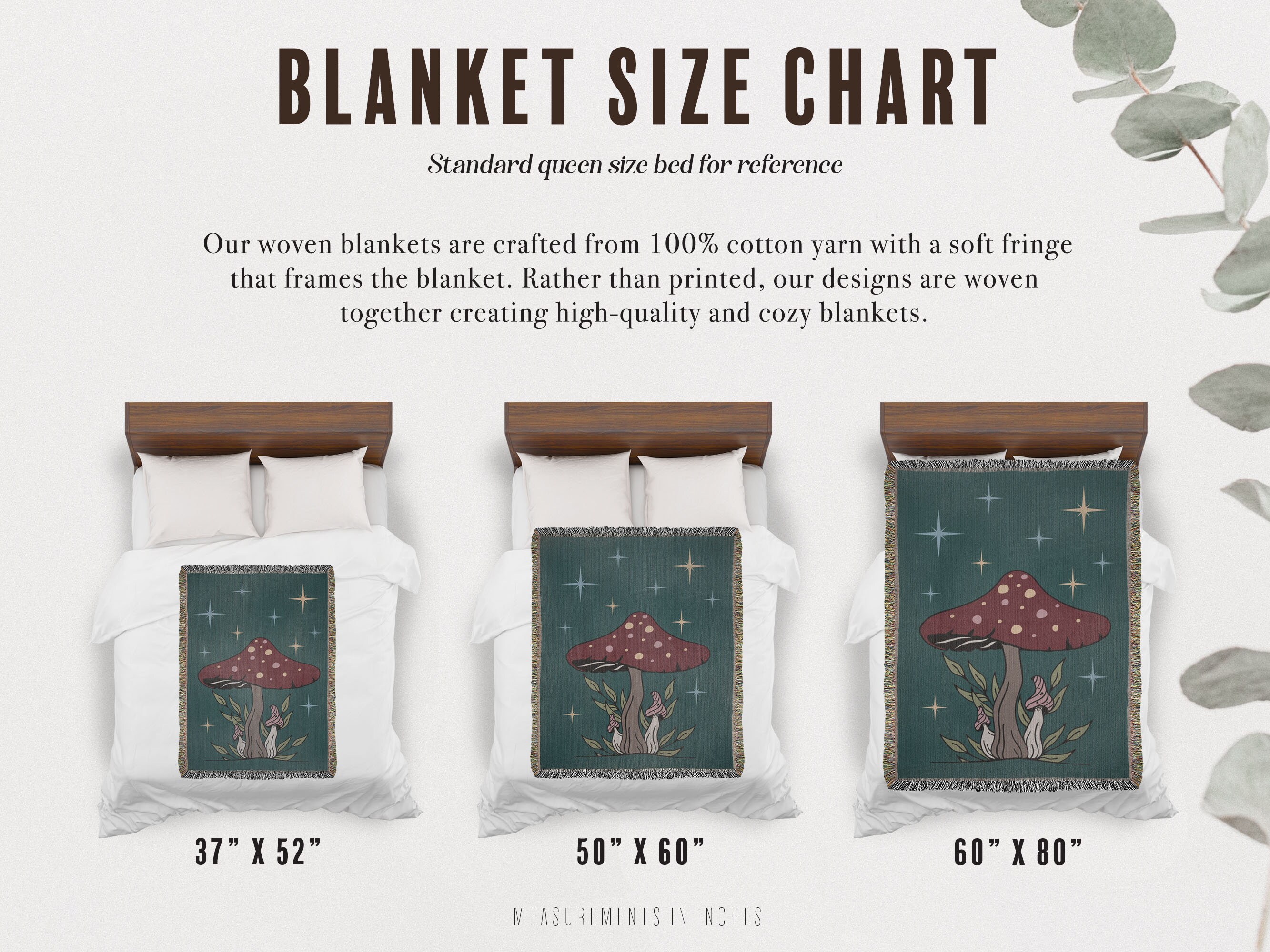 Pattern Print Mushroom Hooded Blanket