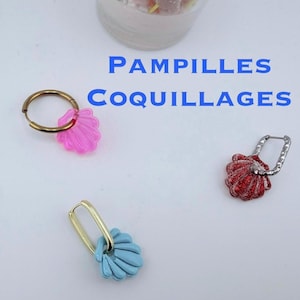 Pendientes pequeños de borlas de concha marina (2 + 1 gratis)