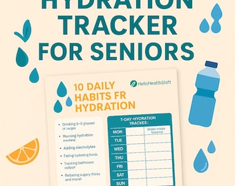 Senior Hydration Tracker stampabile: checklist giornaliera per il benessere (download PDF)