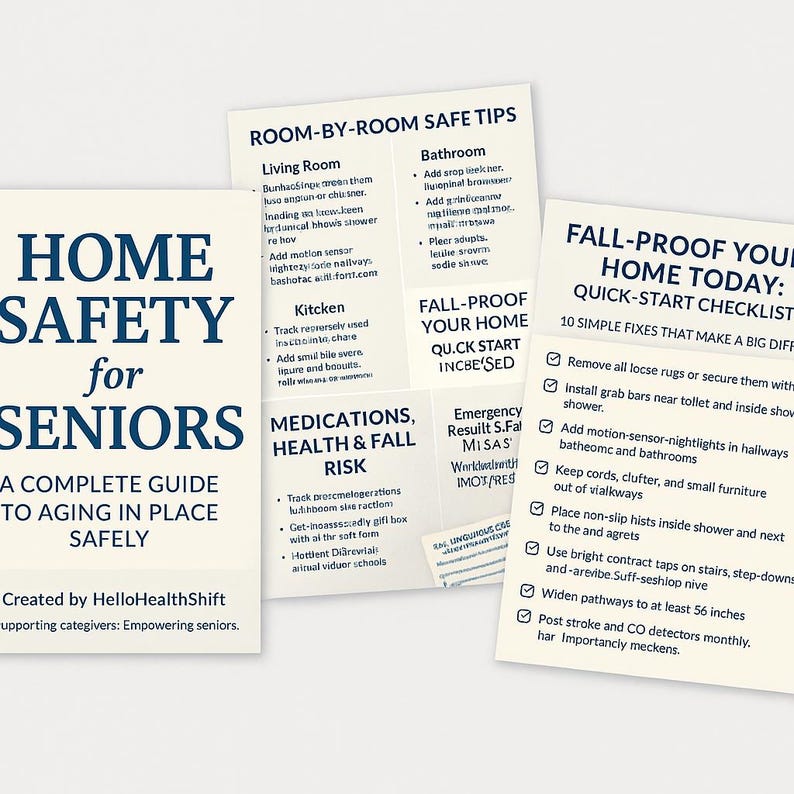 Home Safety Guide For Seniors Fall Prevention Checklist Rn Created