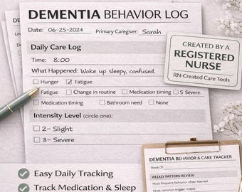 Registro dei comportamenti della demenza stampabile / Monitoraggio delle cure per l'Alzheimer (download PDF)