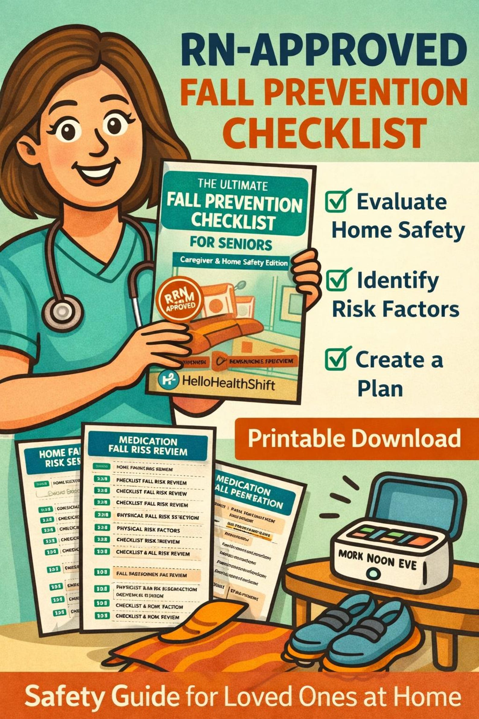 Rn-approved Fall Prevention Checklist for Seniors | Home Safety Guide ...