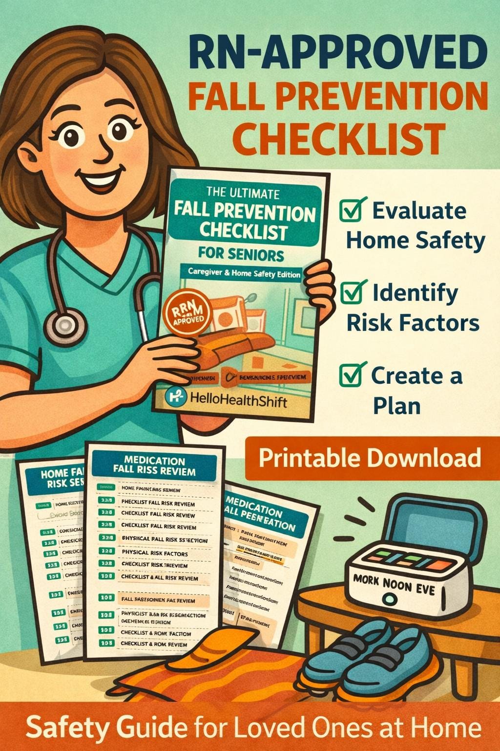 Rn-approved Fall Prevention Checklist for Seniors | Home Safety Guide ...