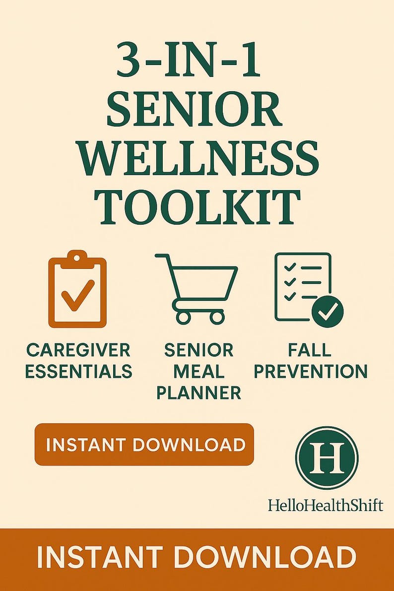 Caregiver Bundle PDF | Senior Meal Planner + Fall Prevention + RN ...