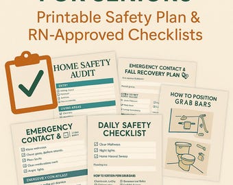Kit di strumenti per la prevenzione delle cadute per anziani / Pacchetto di sicurezza domestica approvato dagli infermieri / Elenco di controllo per anziani in formato PDF per chi presta assistenza