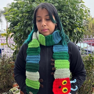 Crochet Very Hungry Caterpillar Scarf
