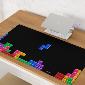 Tetris | RETRO | XL Gaming Desk Mat (Mouse Pad) | Nerdy, Gamer Gift, Gift for Her, Gift for Him, Geeky, Gift for Gamer, Fun, Colorful