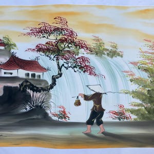 Unframed Oil Painting 100% Handmade Hand Painted Wall Art On Canvas Traditional Asia Vietnam Village Countryside Style Home Decoration