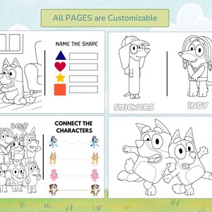 Bluey Mini Coloring Sheets/book, Personalized Coloring Sheets, Birthday ...