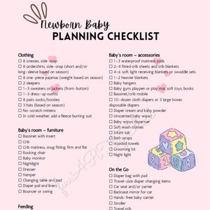 Your Sweet Baby Checklist Baby Shower Baby Registry Newborn - Etsy