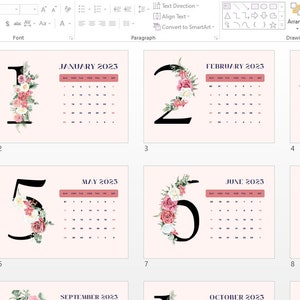Printable Blank Calendar Template Monthly Yearly Calendars - Etsy