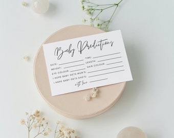 Stylish Baby Predictions Card, Baby Shower Games, DIY Printables, Instant Download, Gender Neutral, Party Games