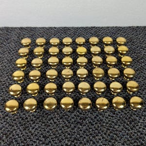 Lot of 48 Solid Brass Round Cabinet Knobs 1.25" Diameter with Hardware NICE