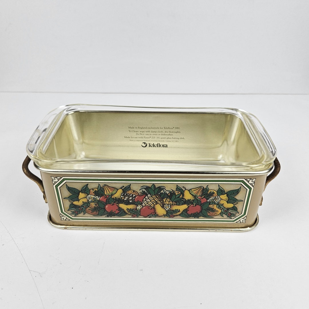Vintage Pyrex Baking Dish Tin Metal Carrier Holder Fruit for Pyrex Loaf