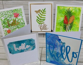 10 Card Pack - Hello Greeting Card Set - Stars - Etsy UK