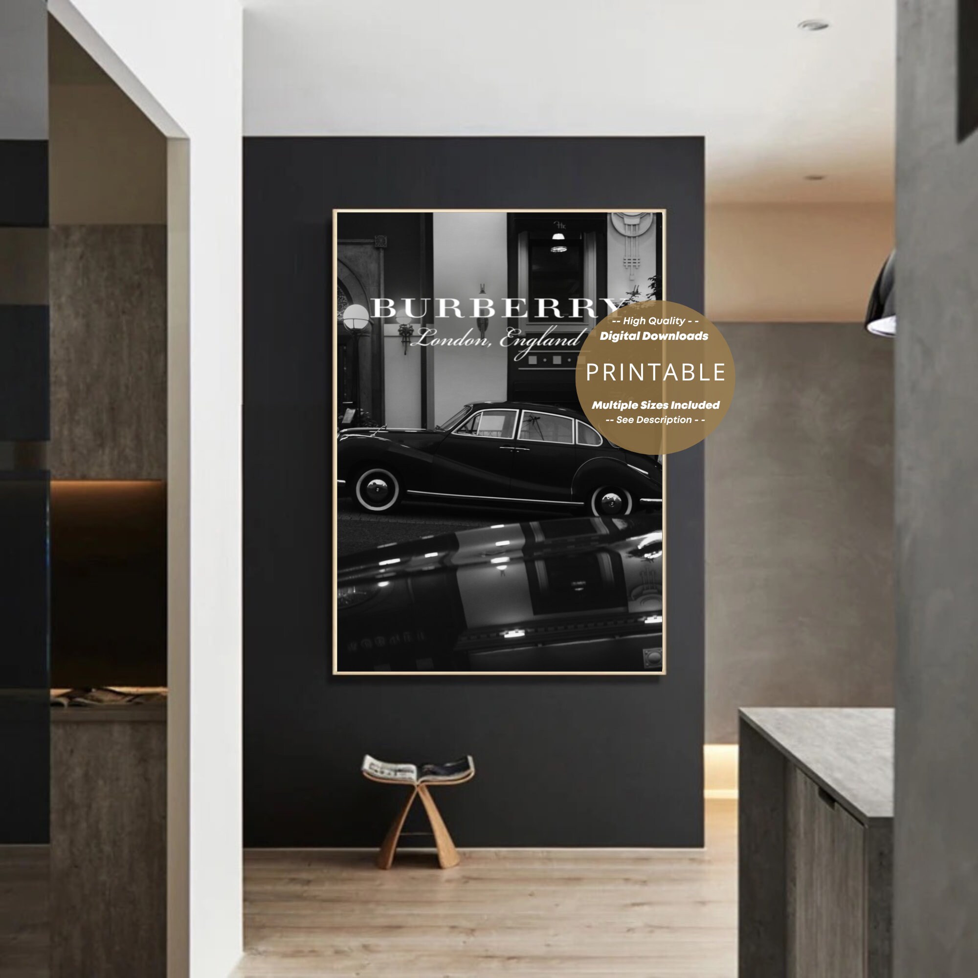 Printable Classic Car Photography Art / Black and White Luxury Home