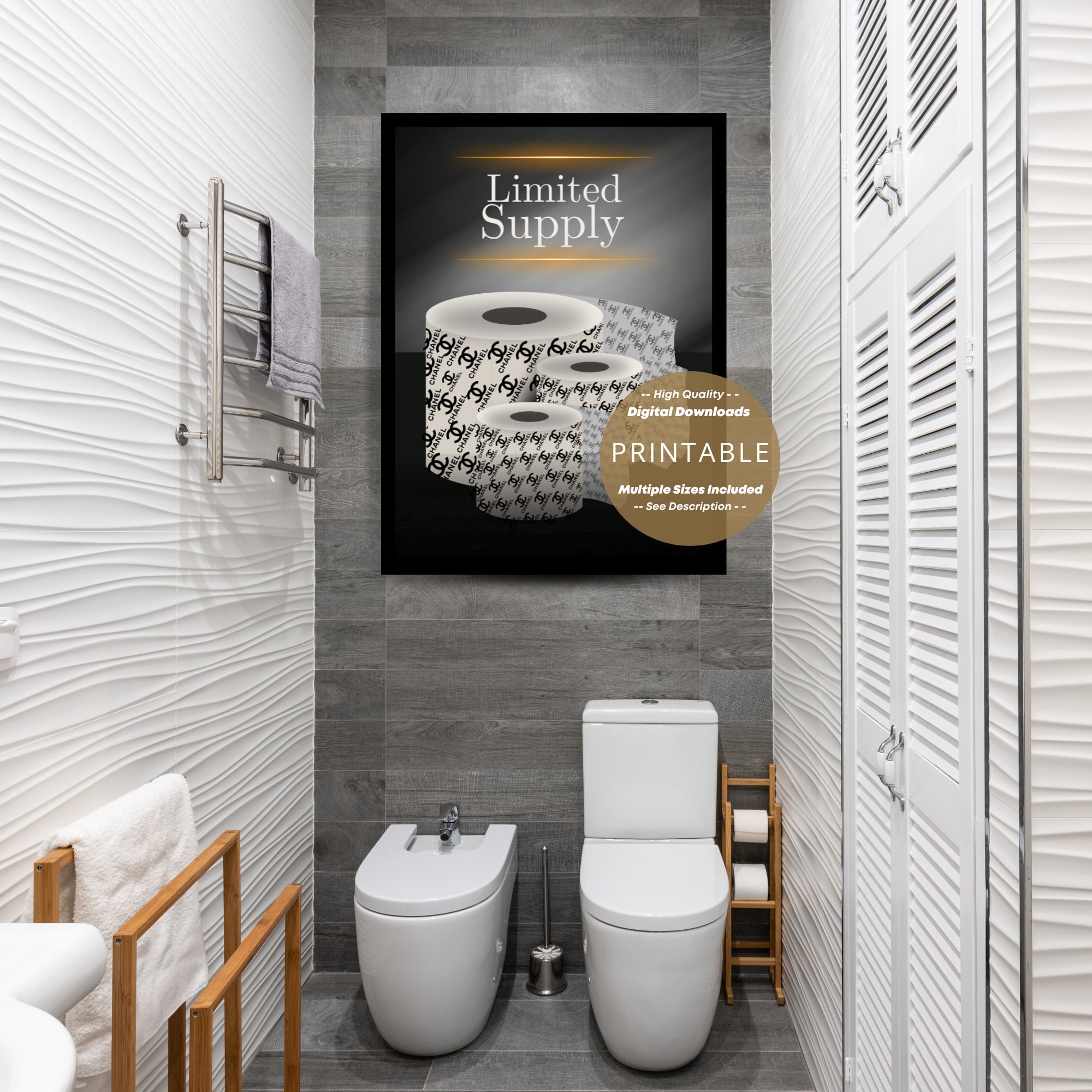 Bathroom Art / Toilet Paper Bathroom Wall Art / Modern Wall Art ...