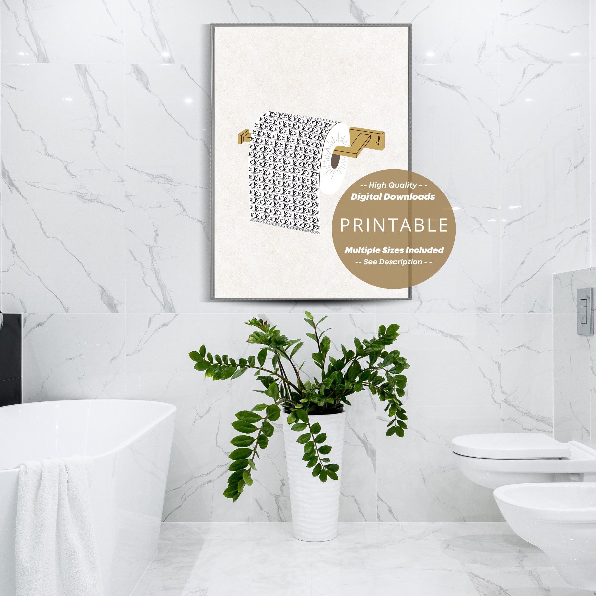 Printable Bathroom Art Glam Custom Toilet Paper / Digital 