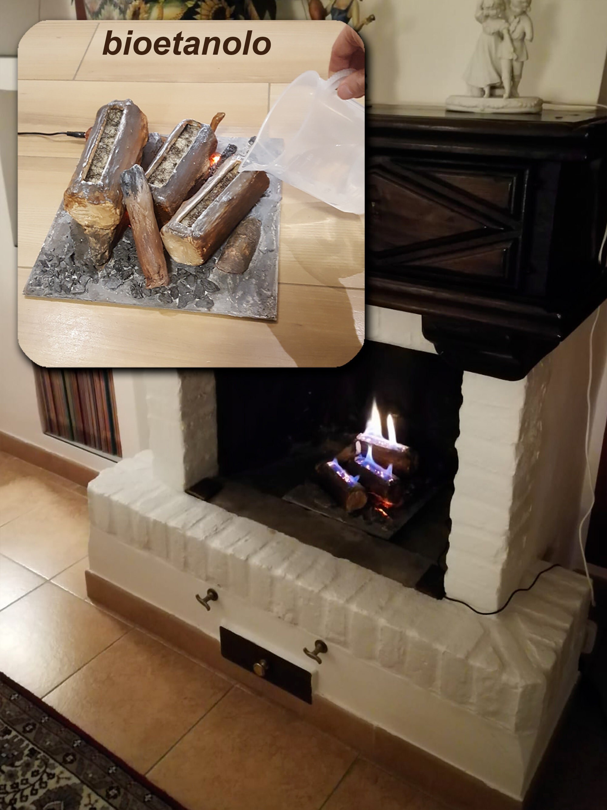 Fireplace Insert Realistic Ethanol Bio-fireplace With 3 - Etsy