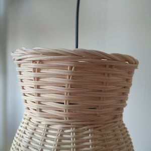 Suspension lamp in natural wicker. Suitable for living room, bedroom, kitchen, study, bedroom. Styles: boho, modern image 3