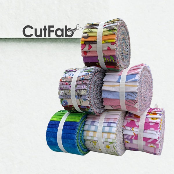 Jelly Rolls Cotton Fabric 2.5 inch / Rolie Polie 20 piezas Precut Bundle / tejido acolchado / Paquete de tela precortada para acolchado