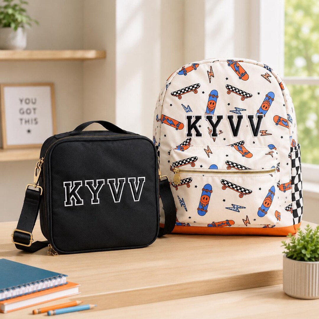 Personalized Boys Backpack and Lunch Box Set Ages 5–8 | Custom Name ...