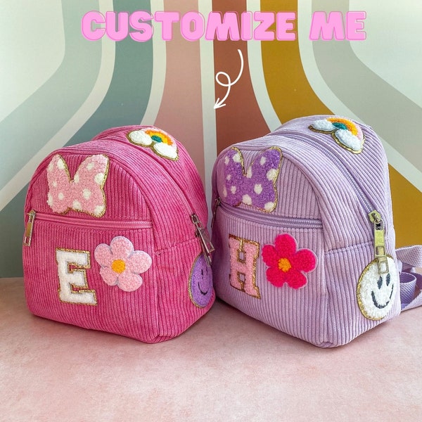 Mini sac à dos personnalisé pour enfants : concevez votre propre sac personnalisé et choisissez vos écussons ! Cadeau parfait pour les tout-petits et les filles !