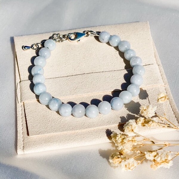 Aquamarine Bracelet, Bracelets for Women, Beaded Bracelets, Gemstone Bracet, Beaded Bracelets for Women, Bracets with Clasps