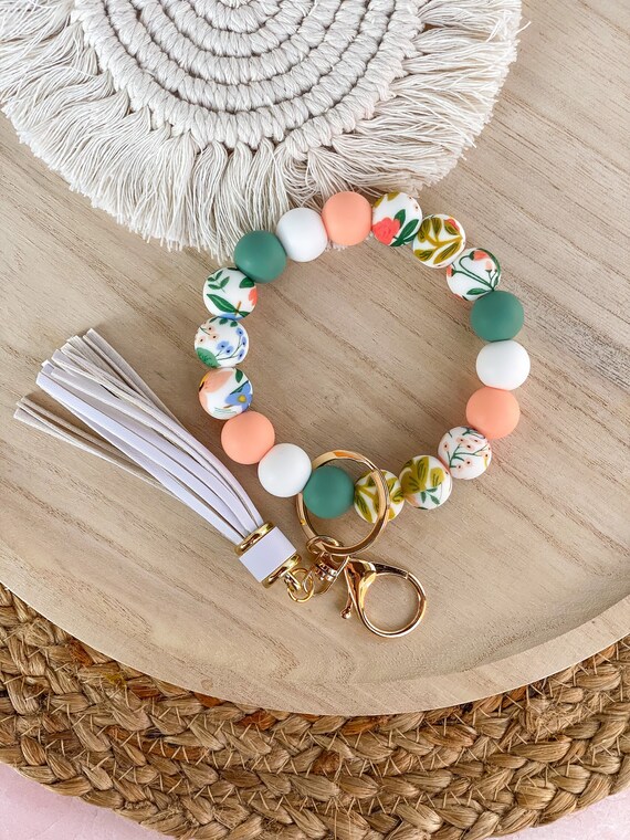Beaded key ring bracelet deals