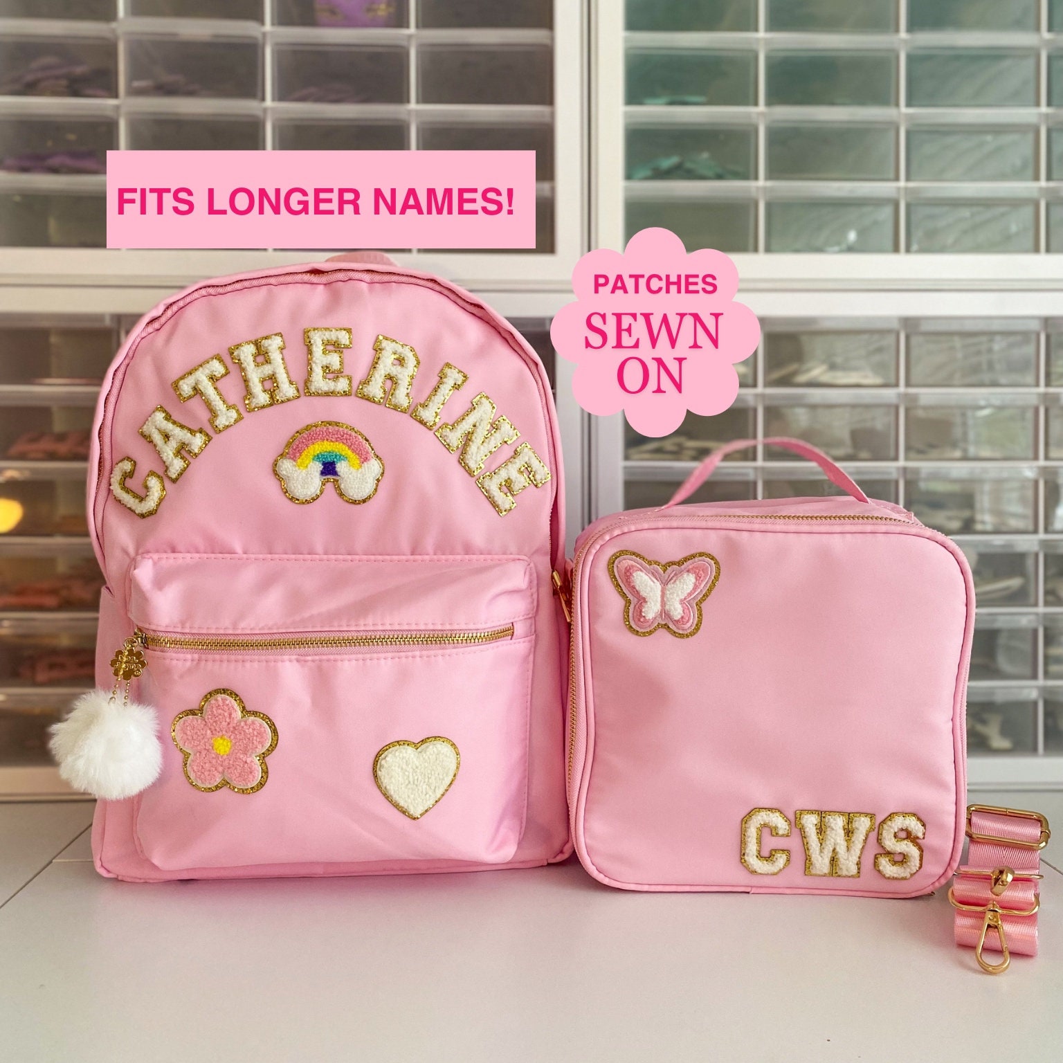 Custom Backpack With Matching Lunch Box Personalized Backpack With Patches Back to School Matching Set Etsy Canada