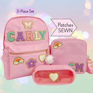 3-Piece Personalized Set with Kids Backpack, Custom Lunch Box, and Matching Pencil Pouch - Perfect Back to School Gift!