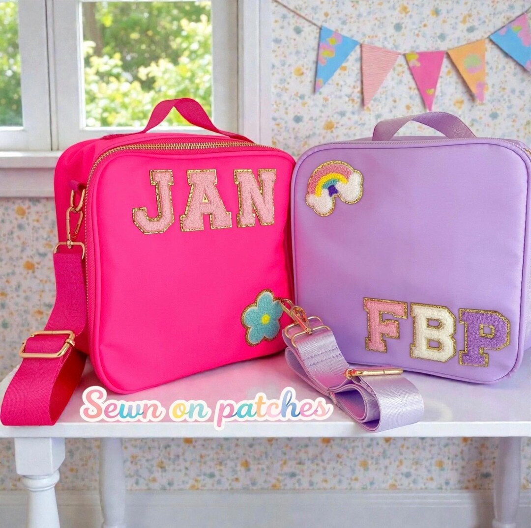 Custom Lunch Box for Kids - Personalized Lunch Bag With Name, Chenille ...