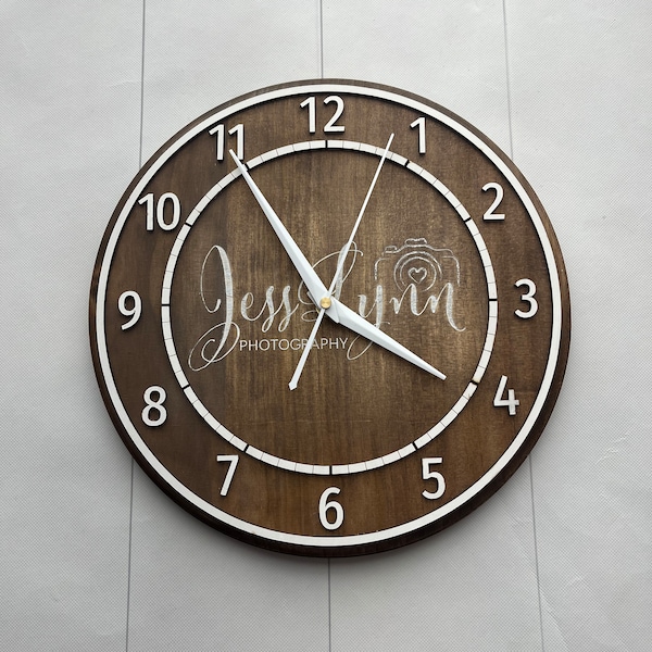 Custom Logo Wall Clocks Etsy