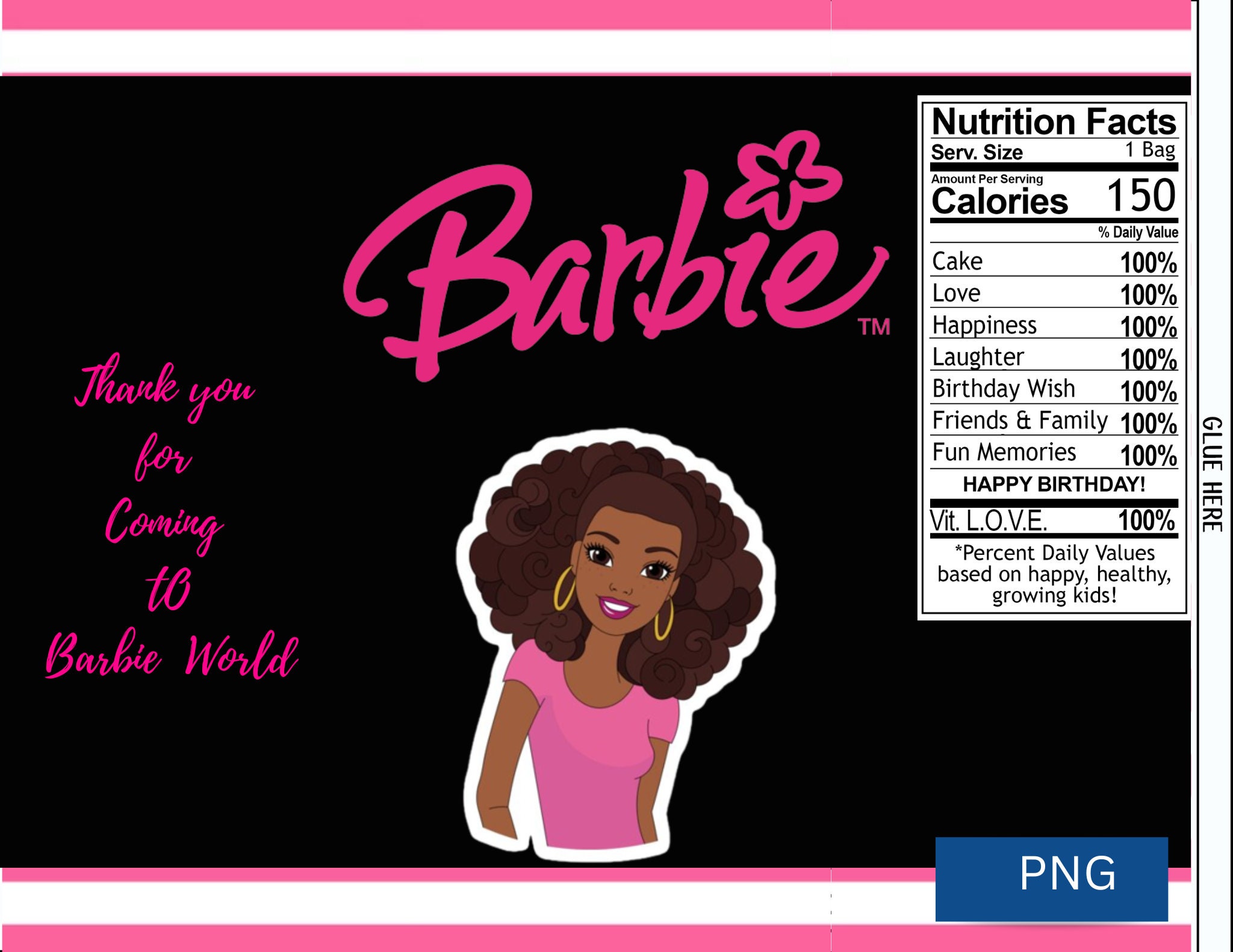 Black Barbie Chip Bag Etsy