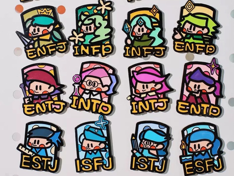 MBTI Enamel Pin Personality theory-themed Gift Psychology Accessory Milestone celebration Gift Psychology Enthusiast Tote Bag Decoration