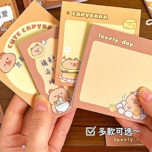 Capybara Sticky Notes Capi Prints Cute Animal themed Memo Pads Office Organization School Gift Giving Dorm Room decor Planner Supplies