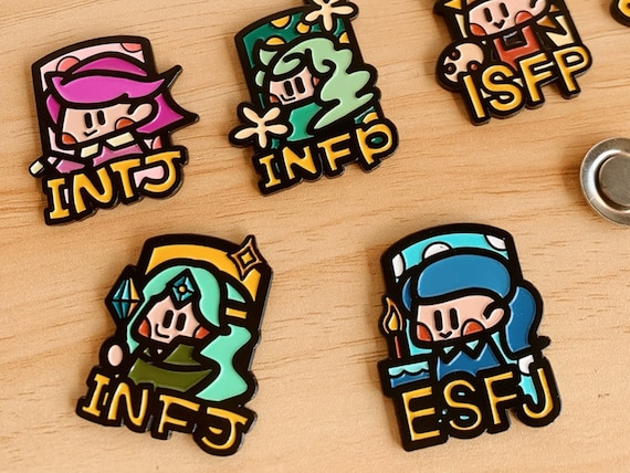 MBTI Enamel Pin Personality Gift, Back-to-School Gift , Cup Charms, Bag Charms Psychology Enthusiast Tote Bag Decoration Hat