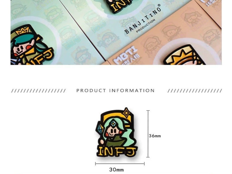 MBTI Enamel Pin Personality theory-themed Gift Psychology Accessory Milestone celebration Gift Psychology Enthusiast Tote Bag Decoration