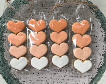 Valentine's Day Heart Cookies: Royal Icing Party Favors, Set of 12