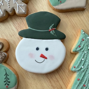 Personalized Santa Face Christmas Cookies: Hand Decorated Royal Icing, 1 Dozen