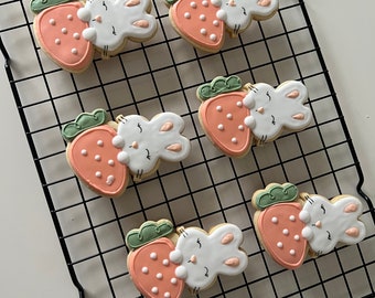 Easter Personalized Bunny cookies with royal icing, fresh baked and hand decorated cookies.