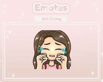 Kawaii Crying Brunette Girl Emote for Streaming, Twitch, YouTube, Discord!