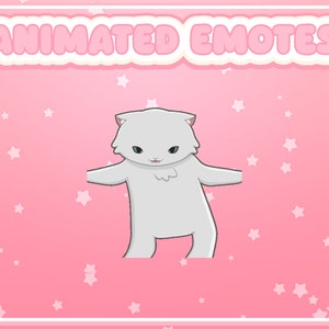 White Dancing Cat Meme Animated Emote for Twitch, YouTube, Discord, Streaming