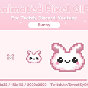 Bunny Animated Pixel GIF Emote, Alert, Badge for Twitch, Discord, Youtube, Streaming