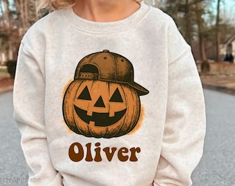 Custom Pumpkin Shirt or Sweatshirt, Personalized Pumpkin Patch Outfit for Toddler Girls & Boys, Mommy and Me Cute First Halloween Baby Boy