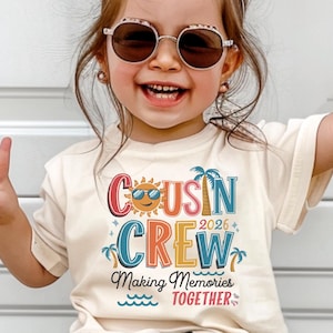 Cousin Crew 2026 Shirts, Retro Matching Summer Cousin Shirts For Kids, Cousin Crew Shirts, Toddler Shirts, Boys Shirts, Girls Shirts