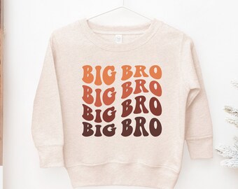 Big Brother Sweatshirt For Boys, Natural Boho Big Bro Hoodie, Retro Sweatshirt, Pregnancy Reveal, Pregnancy Announcement, Big Brother Gift