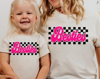 Besties Shirts, Mommy and Me Shirts, Mama's Girl Shirts, Retro Mom and Daughter Shirts, Mothers Day Outfit, Newborn Baby Girl Bodysuit
