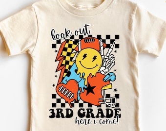 Look Out Third Grade Here I Come Shirt for Kids, 3rd Grade Boys Shirts, Back To School Tee for Boys, First Day of School Football Shirt,