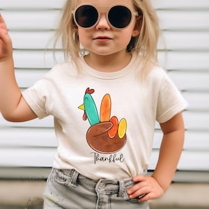 Thankful Thanksgiving Shirt For Kids, Retro Thanksgiving Shirt, Trendy Girls Outfit, Turkey Boys Shirt, Babyboy Onesie, Babygirl Fall Outfit